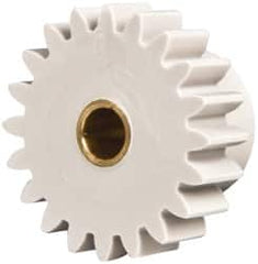 Made in USA - 24 Pitch, 0.833" Pitch Diam, 0.917" OD, 20 Tooth Spur Gear - 1/4" Face Width, 3/16" Bore Diam, 35/64" Hub Diam, 20° Pressure Angle, Acetal - A1 Tooling