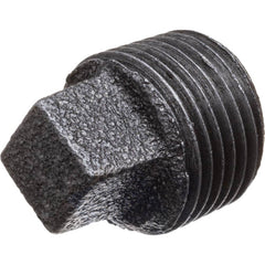 Black Pipe Fittings; Fitting Type: Square Head Plug; Fitting Size: 1″; Material: Malleable Iron; Finish: Black; Thread Standard: NPT; Connection Type: Threaded; Hex Head Size: .81; Lead Free: No