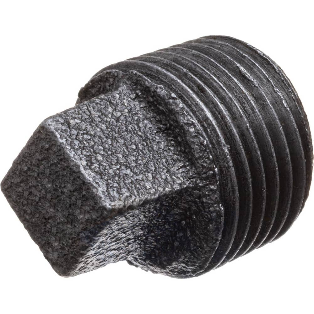 Black Pipe Fittings; Fitting Type: Square Head Plug; Fitting Size: 1/2″; Material: Malleable Iron; Finish: Black; Thread Standard: NPT; Connection Type: Threaded; Hex Head Size: .56; Lead Free: No