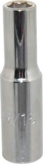 Proto - 7/16", 1/2" Drive, Deep Hand Socket - 6 Points, 3-1/4" OAL, Chrome Finish - A1 Tooling