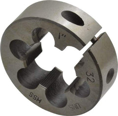 Interstate - 1-32 Thread, 2" Outside Diam High Speed Steel Round Die - Right Hand Thread, Adjustable - Exact Industrial Supply