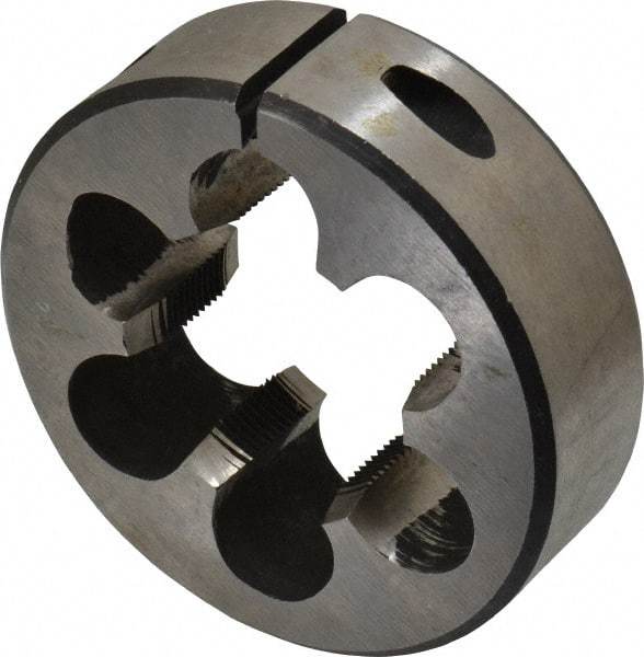 Interstate - 1-3/16 - 24 Thread, 2-1/2" Outside Diam High Speed Steel Round Die - Right Hand Thread, Adjustable - Exact Industrial Supply