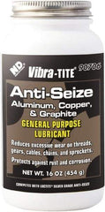 Vibra-Tite - 16 oz Can Anti-Seize Anti-Seize Lubricant - Aluminum/Copper/Graphite, -65 to 1,600°F, Silver Colored, Water Resistant - A1 Tooling