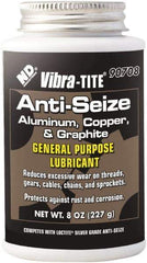 Vibra-Tite - 8 oz Can Anti-Seize Anti-Seize Lubricant - Aluminum/Copper/Graphite, -65 to 1,600°F, Silver Colored, Water Resistant - A1 Tooling