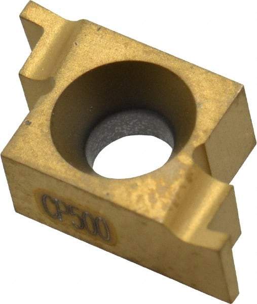 Seco - 03010NR FG Grade CP500, 0.03" Cutting Width Carbide Grooving Insert - 0.03" Max Depth of Cut, Right Hand, TiAlN/TiN Finish - A1 Tooling