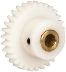 Made in USA - 32 Pitch, 15/16" Pitch Diam, 1" OD, 30 Tooth Spur Gear - 3/16" Face Width, 3/16" Bore Diam, 9/16" Hub Diam, 20° Pressure Angle, Acetal - A1 Tooling