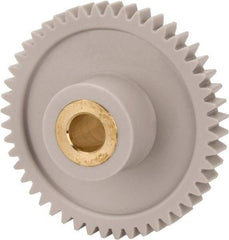 Made in USA - 32 Pitch, 1-1/2" Pitch Diam, 1-9/16" OD, 48 Tooth Spur Gear - 3/16" Face Width, 1/4" Bore Diam, 5/8" Hub Diam, 20° Pressure Angle, Acetal - A1 Tooling