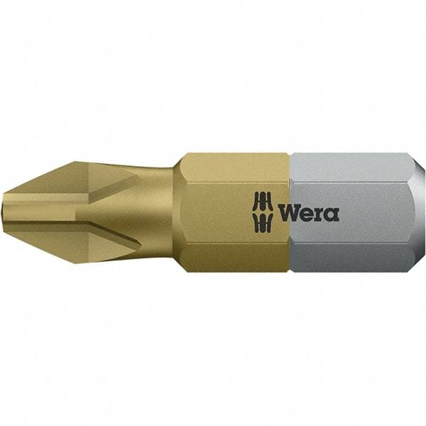 Wera - #2, Phillips Screwdriver Bit - 1/4" Drive, 1" OAL - A1 Tooling