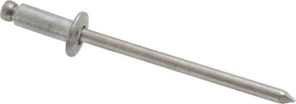 Marson - Button Head Aluminum Open End Blind Rivet - Aluminum Mandrel, 0.126" to 0.187" Grip, 1/4" Head Diam, 0.129" to 0.133" Hole Diam, 0.337" Length Under Head, 1/8" Body Diam - A1 Tooling