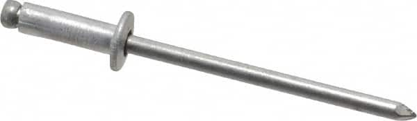 Marson - Button Head Aluminum Open End Blind Rivet - Aluminum Mandrel, 0.188" to 1/4" Grip, 1/4" Head Diam, 0.129" to 0.133" Hole Diam, 0.4" Length Under Head, 1/8" Body Diam - A1 Tooling