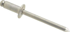 Marson - Button Head Aluminum Open End Blind Rivet - Aluminum Mandrel, 0.188" to 1/4" Grip, 3/8" Head Diam, 0.192" to 0.196" Hole Diam, 0.45" Length Under Head, 3/16" Body Diam - A1 Tooling