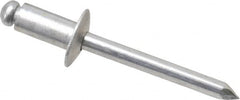 Marson - Button Head Aluminum Open End Blind Rivet - Aluminum Mandrel, 0.126" to 1/4" Grip, 1/2" Head Diam, 0.257" to 0.261" Hole Diam, 1/2" Length Under Head, 1/4" Body Diam - A1 Tooling