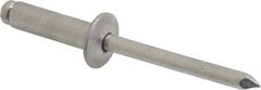 Marson - Button Head Aluminum Open End Blind Rivet - Aluminum Mandrel, 0.501" to 5/8" Grip, 1/2" Head Diam, 0.257" to 0.261" Hole Diam, 7/8" Length Under Head, 1/4" Body Diam - A1 Tooling