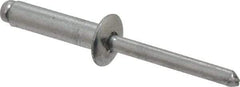 Marson - Button Head Aluminum Open End Blind Rivet - Aluminum Mandrel, 0.626" to 3/4" Grip, 1/2" Head Diam, 0.257" to 0.261" Hole Diam, 1" Length Under Head, 1/4" Body Diam - A1 Tooling