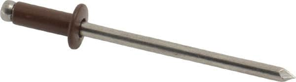 Marson - Button Head Aluminum Open End Blind Rivet - Aluminum Mandrel, 0.126" to 0.187" Grip, 1/4" Head Diam, 0.129" to 0.133" Hole Diam, 0.337" Length Under Head, 1/8" Body Diam - A1 Tooling