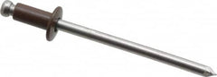 Marson - Button Head Aluminum Open End Blind Rivet - Aluminum Mandrel, 0.063" to 1/8" Grip, 1/4" Head Diam, 0.129" to 0.133" Hole Diam, 0.275" Length Under Head, 1/8" Body Diam - A1 Tooling