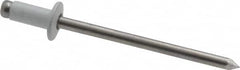 Marson - Button Head Aluminum Open End Blind Rivet - Aluminum Mandrel, 0.063" to 1/8" Grip, 1/4" Head Diam, 0.129" to 0.133" Hole Diam, 0.275" Length Under Head, 1/8" Body Diam - A1 Tooling