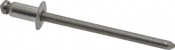 Marson - Button Head Stainless Steel Open End Blind Rivet - Stainless Steel Mandrel, 1/32" to 1/8" Grip, 1/4" Head Diam, 0.129" to 0.133" Hole Diam, 0.275" Length Under Head, 1/8" Body Diam - A1 Tooling