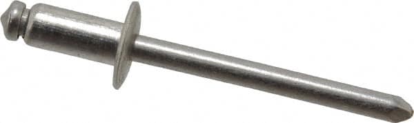 Marson - Button Head Stainless Steel Open End Blind Rivet - Stainless Steel Mandrel, 3/16" to 1/4" Grip, 3/8" Head Diam, 0.192" to 0.196" Hole Diam, 0.45" Length Under Head, 3/16" Body Diam - A1 Tooling