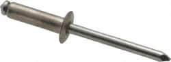 Marson - Button Head Stainless Steel Open End Blind Rivet - Stainless Steel Mandrel, 0.376" to 1/2" Grip, 3/8" Head Diam, 0.192" to 0.196" Hole Diam, 0.7" Length Under Head, 3/16" Body Diam - A1 Tooling