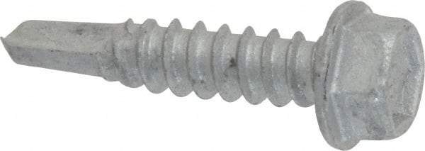 Buildex - #12, Hex Washer Head, Hex Drive, 1" Length Under Head, #3 Point, Self Drilling Screw - Steel - A1 Tooling