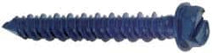 Made in USA - 1/4" Diam, 5" Length Under Head, Hex Drive, Concrete Screw & Masonry Fastener - Steel, Blue Climaseal Finish, Includes Drill Bit - A1 Tooling