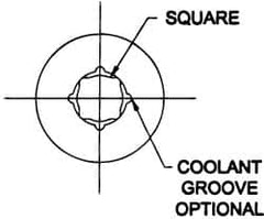 Parlec - 9/16" Tap Shank Diam, 0.421" Tap Square Size, 1/4" Pipe Tap, - 0.7" Projection, 1-1/4" Shank OD, Through Coolant, Series Numertap 700 - Exact Industrial Supply