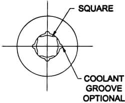 Parlec - 0.8" Tap Shank Diam, 0.6" Tap Square Size, 1" Tap, - 0.7" Projection, 1-1/4" Shank OD, Through Coolant, Series Numertap 700 - Exact Industrial Supply