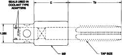 Parlec - 1-5/16" Tap Shank Diam, 0.984" Tap Square Size, 1-1/4" Pipe Tap, - 2-1/4" Projection, 1-1/4" Shank OD, Through Coolant, Series Numertap 770 - Exact Industrial Supply