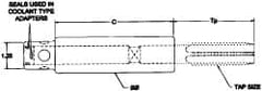 Parlec - 0.194" Tap Shank Diam, 0.152" Tap Square Size, #10 Tap, - 3.7" Projection, 1-1/4" Shank OD, Series Numertap 770 - Exact Industrial Supply