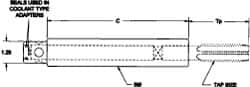 Parlec - 0.76" Tap Shank Diam, 0.57" Tap Square Size, 15/16" Tap, - 6.7" Projection, 1-1/4" Shank OD, Through Coolant, Series Numertap 770 - Exact Industrial Supply