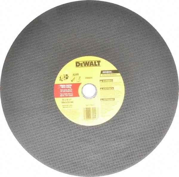 DeWALT - 14" Aluminum Oxide Cutoff Wheel - 1/8" Thick, 1" Arbor, 5,500 Max RPM, Use with Circular Saws - A1 Tooling