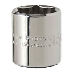 Proto - 1/4" Drive, Standard Hand Socket - 6 Points, 7/8" OAL, Alloy Steel, Chrome Finish - A1 Tooling