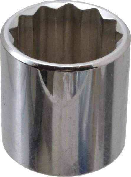 Proto - 3/8" Drive, Standard Hand Socket - 12 Points, 1-3/8" OAL, Chrome Vanadium, Chrome Finish - A1 Tooling