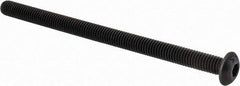 Value Collection - #10-32 UNF Hex Socket Drive, Button Screw - Alloy Steel, Black Oxide Finish, Fully Threaded, 3" Length Under Head - A1 Tooling