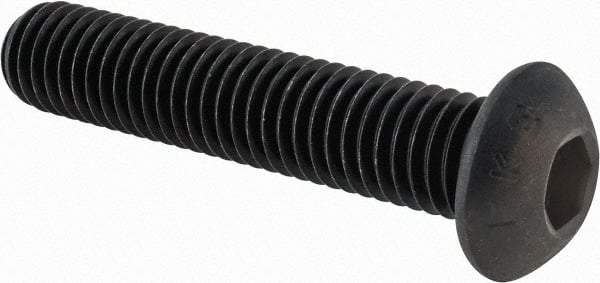 Value Collection - 1/2-13 UNC Hex Socket Drive, Button Screw - Alloy Steel, Black Oxide Finish, Fully Threaded, 2-1/2" Length Under Head - A1 Tooling