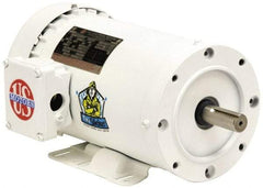 US Motors - 3/4 hp, TENV Enclosure, No Thermal Protection, 3,450 RPM, 208-230/460 Volt, 60 Hz, Three Phase Energy Efficient Motor - Size 56C Frame, C-Face/Base Mount, 1 Speed, Ball Bearings, 2.4-2.2/1.1 Full Load Amps, F Class Insulation, Reversible - A1 Tooling