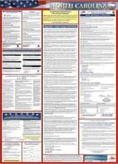 NMC - 24" Wide x 40" High Laminated Paper Labor Law Information Poster - North Carolina Jurisdiction, 0.03" Thick, Spanish - A1 Tooling