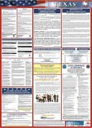 NMC - 24" Wide x 40" High Laminated Paper Labor Law Information Poster - Texas Jurisdiction, 0.03" Thick, Spanish - A1 Tooling