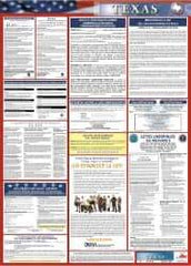 NMC - 24" Wide x 40" High Laminated Paper Labor Law Information Poster - Texas Jurisdiction, 0.03" Thick, Spanish - A1 Tooling