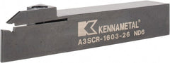 Kennametal - 26mm Max Depth, 2.44" Max Workpc Diam, Right Hand Indexable Cutoff Toolholder - A1 Tooling