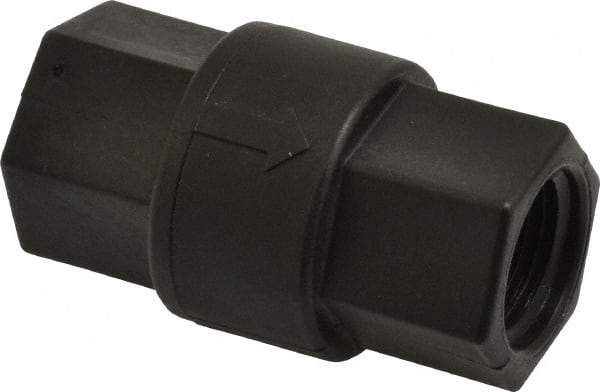 Specialty Mfr - 1/2" Polypropylene Check Valve - Inline, FNPT x FNPT, 125 WOG - A1 Tooling