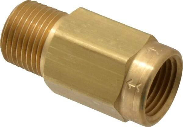 Specialty Mfr - 1/2" Brass Check Valve - Inline, FNPT x MNPT, 500 WOG - A1 Tooling