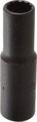 Proto - 3/8", 3/8" Drive, Deep Hand Socket - 12 Points, 2-1/8" OAL, Alloy Steel, Black Finish - A1 Tooling