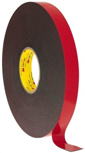 3M - 1" x 36 Yd Acrylic Adhesive Double Sided Tape - 45 mil Thick, Black, Acrylic Foam Liner, Continuous Roll, Series 5952 - A1 Tooling