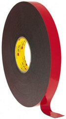 3M - 1" x 36 Yd Acrylic Adhesive Double Sided Tape - 45 mil Thick, Black, Acrylic Foam Liner, Continuous Roll, Series 5952 - A1 Tooling