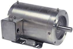 US Motors - 1 hp, TENV Enclosure, No Thermal Protection, 1,725 RPM, 208-230/460 Volt, 60 Hz, Three Phase Energy Efficient Motor - Size 56HC Frame, C-Face/Base Mount, 1 Speed, Ball Bearings, 3.5-3.4/1.7 Full Load Amps, F Class Insulation, Reversible - A1 Tooling