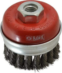 Value Collection - 3" Diam, 5/8-11 Threaded Arbor, Steel Fill Cup Brush - 0.0137 Wire Diam, 11,000 Max RPM - A1 Tooling