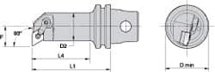 Kennametal - Right Hand Cut, 32mm Min Bore Diam, Size KM32 Steel Modular Boring Cutting Unit Head - 2.9528" Max Bore Depth, Through Coolant, Compatible with DN.. - A1 Tooling