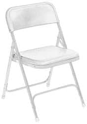 NPS - 18-3/4" Wide x 16-1/4" Deep x 29-3/4" High, Steel Folding Chair with Plastic Seat & Back - White with White Frame - A1 Tooling